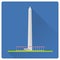 Washington Monument flat design long shadow vector illustration