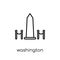 Washington monument icon. Trendy modern flat linear vector Washi