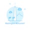 Washington Monument, USA Flat Vector Illustration, Icon. Light Blue Monochrome Design. Editable Stroke