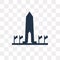 Washington monument vector icon isolated on transparent background, Washington monument transparency concept can be used web and