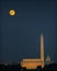 Washington Monuments and Harvest Moon