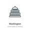 Washington outline vector icon. Thin line black washington icon, flat vector simple element illustration from editable united