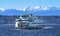 Washington State Ferry Boat Olympic Mountain Range Edmonds Washington