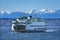 Washington State Ferry Boat Olympic Mountain Range Edmonds Washington