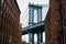 Washington Street and the Manhattan Bridge, in DUMBO, Brooklyn, New York City