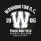 Washington typography for t-shirt print. Track and field, athletic t-shirt graphics