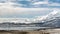 Washoe Lake in Washoe Valley near Reno Nevada in early springtime after a a recent snowfall.