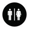 Washroom sign vector with man and woman symbol in a glyph pictogram