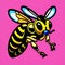 Wasp Animal Style Print Design Logo. Generative AI.