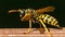 Wasp or German European wasp in latin Vespula vulgaris