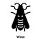 Wasp icon vector isolated on white background, logo concept of W