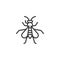 Wasp insect line icon