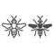 Wasp line and solid icon, Insects concept, bee sign on white background, Wasp insect icon in outline style for mobile