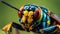 Wasp, macro photography, close-up, of the head , focused on eyes