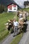 Wassen, Switzerland, September 15 2018: Ceremonial driving down of cattle