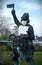 Wasserburg, Germany - 2020, April 17: Monument with mask for covid-19. Stay at home protest