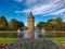 Wasserturm water tower lake water tank walk Mannheim lavendel landmark germany sunny day blue sky less cloud park flower