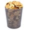 Waste basket with gold bitcoin.