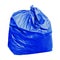 Waste, blue garbage bag plastic with concept the color of blue garbage bags is general waste isolated on white background