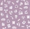 Waste collection and disposal, seamless pattern, lilac, pencil hatching, vector.