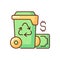 Waste management cost RGB color icon