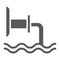 Waste pipe glyph icon, industrial and water, wastewater sign, vector graphics, a solid pattern on a white background.