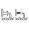 Waste pipe line and glyph icon, industrial and water, wastewater sign, vector graphics, a linear pattern on a white