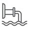 Waste pipe line icon, industrial and water, wastewater sign, vector graphics, a linear pattern on a white background.