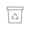 Waste recycling, trash can, garbage line icon.