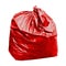 Waste, red garbage bag plastic with concept the color of red garbage bags is toxic hazardous isolated on white background