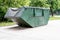 Waste and rubbish container with cover. transportation, recycling and care for a clean environment