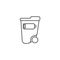 Waste separation thin line icon. Ecology and environmental protection concept. Eco dustbin for low battery sign.