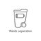 Waste separation thin line icon. Ecology and environmental protection concept. Eco dustbin for low battery sign.