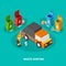Waste Sorting Isometric Composition