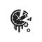 Waste time black glyph icon. Procrastination and laziness concept. Sign for web page, mobile app, button, logo. Vector isolated