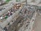 Waste transfer station, a drop off point for waste, aerial shot