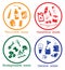 Waste types icon set