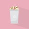 Waste utilization. Trash container with expired meds on pink background, illustration