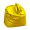 Waste, yellow garbage bag plastic with concept the color of yellow garbage bags is recyclable waste isolated on white background