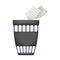 Wastebasket vector icon.Cartoon vector icon isolated on white background wastebasket.