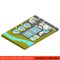 Wastewater treatment plant flat 3d isometric building