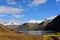 Wastwater with snow capped Lingmell, Scafell pike and Scafell