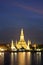 Wat Arun in pink sunset twilight, Bangkok Thailand