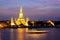 Wat Arun in pink sunset twilight, Bangkok Thailand