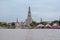 Wat Arun Ratchavararam, river side temple with a landmark spire.