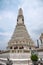 Wat arun with sky background and statue