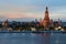 Wat Arun temple along with Bangkok river