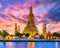 Wat Arun temple Bangkok during sunset in Thailand