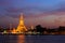 Wat arun (temple of dawn) at twilight