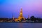 Wat Arun, The Temple of Dawn, at twilight Bangkok